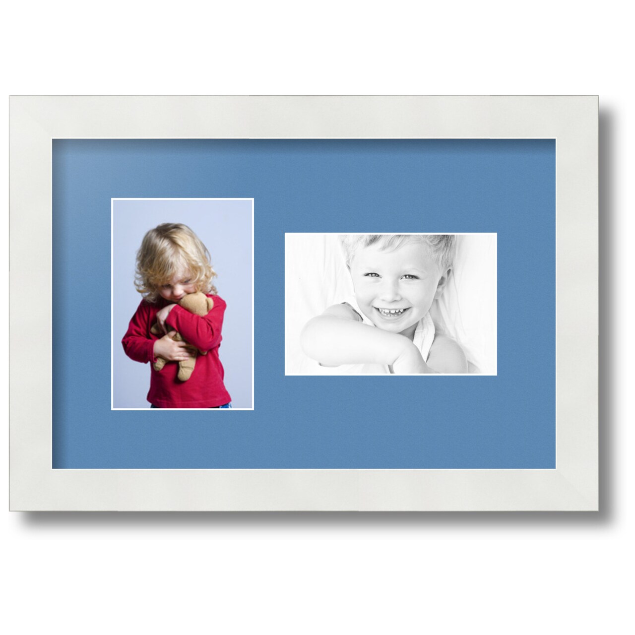 ArtToFrames Collage Photo Picture Frame with 2 - 4x6 inch Openings, Framed in White with Over 62 Mat Color Options and Regular Glass (CSM-3966-102)